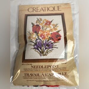 Creatique Needlepoint #2229649 8x10” Flowers New Old Stock